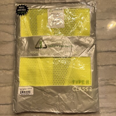 Cordova VZ241P Class 2 High Visibility Safety Vest 2'' Reflective Tape XL - NOS