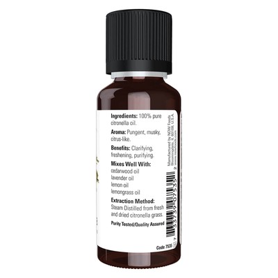 2 x NOW Pure Citronella Essential Oil 1 oz 30 ml FRESH Made In USA SAFE