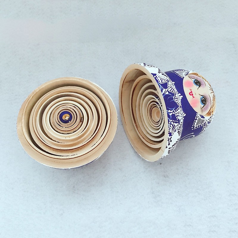 10X Hand Painted Nesting Russian Dolls Set Satinwood Babushka Matryoshka Decor