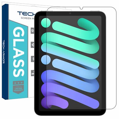 Tech Armor Glass Screen Protector for Apple iPad Mini 7 and iPad Mini 6 - 1 Pack