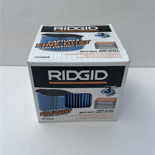Rigid Reusable Shop Vac Filter  3 Layer Wet Dry Vacuum Washable VF3500 3-4 GAL.