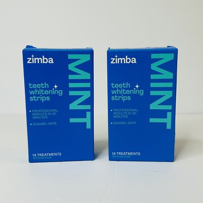 Zimba Teeth Whitening Strips 2 Packs Of 28 56 Strips Total Mint Flavor Exp 01/26