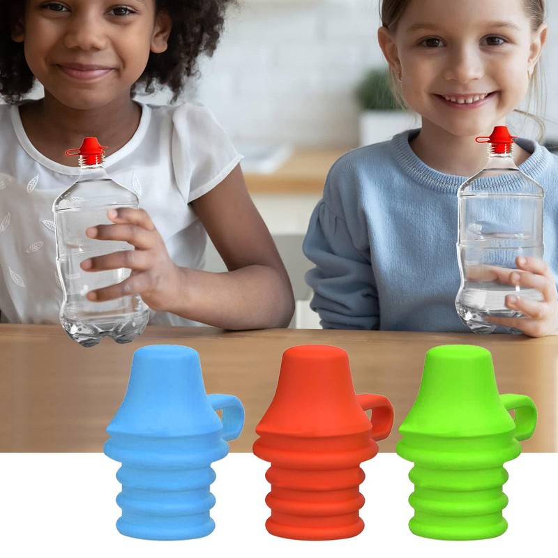 Silicone Bottle Top Spout 3 Pack Bundle(Red, Blue, Green)
