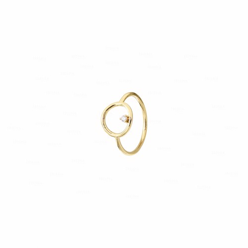 Pre-owned Irisha Designs Genuine Diamond Open Circle Engagement Ring 14k Gold Fine Jewelry In White