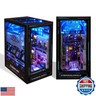 DIY Book Nook Kits, 3D Wooden Puzzles Bookshelf Insert Decorative Bookend Model Kits with LED,DIY Diorama Dollhouse Kit Crafts Hobbies Gifts Home Garden for Christmas(Cyberpunk)