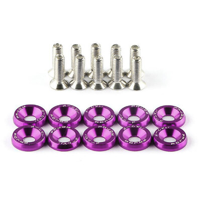 10-100PACK Universal M6 JDM Screw Washer Bumper Nut Bolts Car Engine Bay Fender