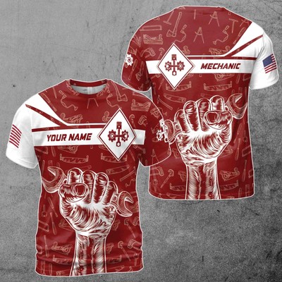 Customize Name Mechanic Hand Tool Set Dad Gift 3D T-Shirt S-5XL