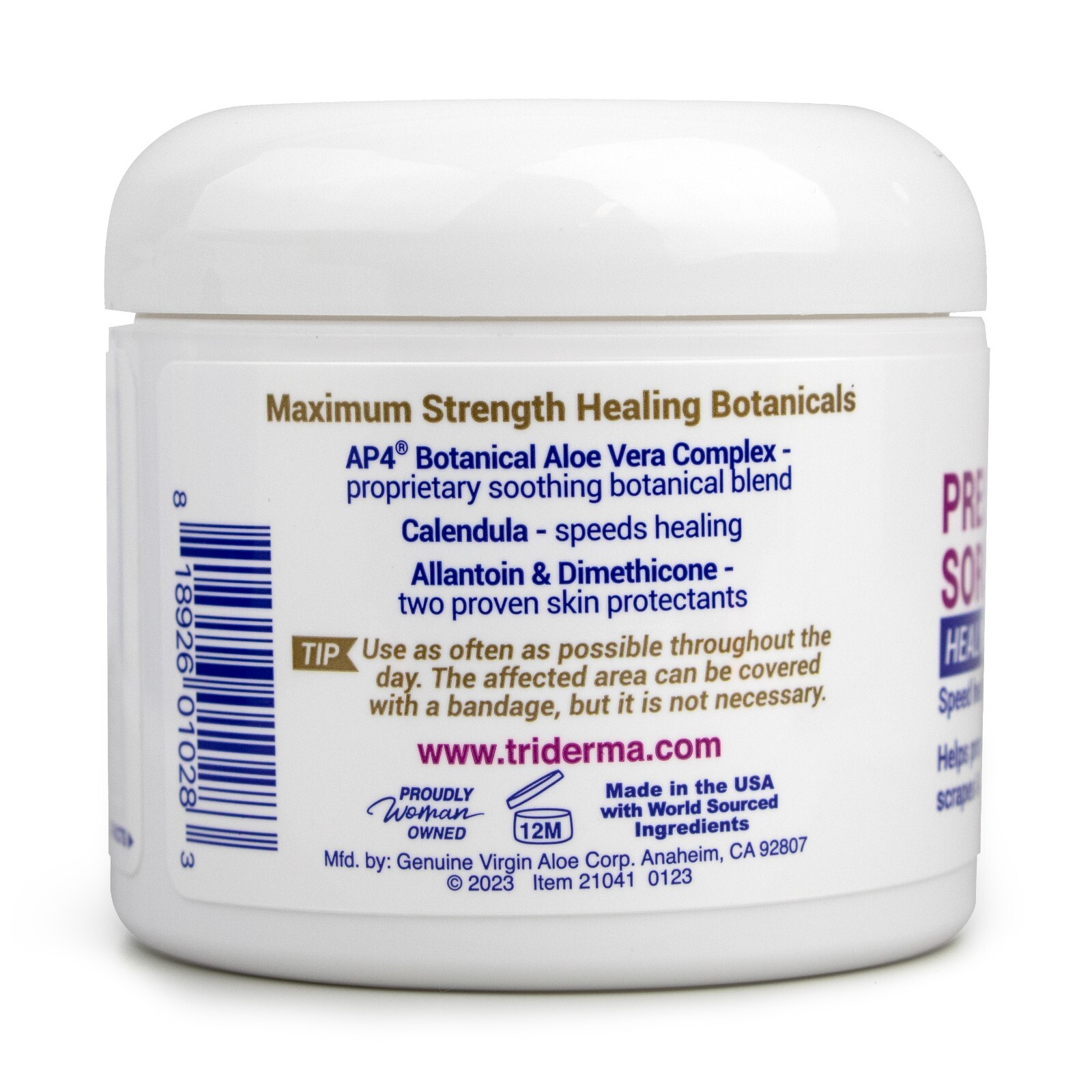 TriDerma Pressure Sore Relief Healing Cream for Bed Sores Treatment, Ulcers 4 oz