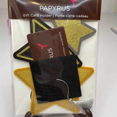 Papyrus  Graduation Gift Card Holder Black Felt Grad Cap, Stars,Tassel & Env.