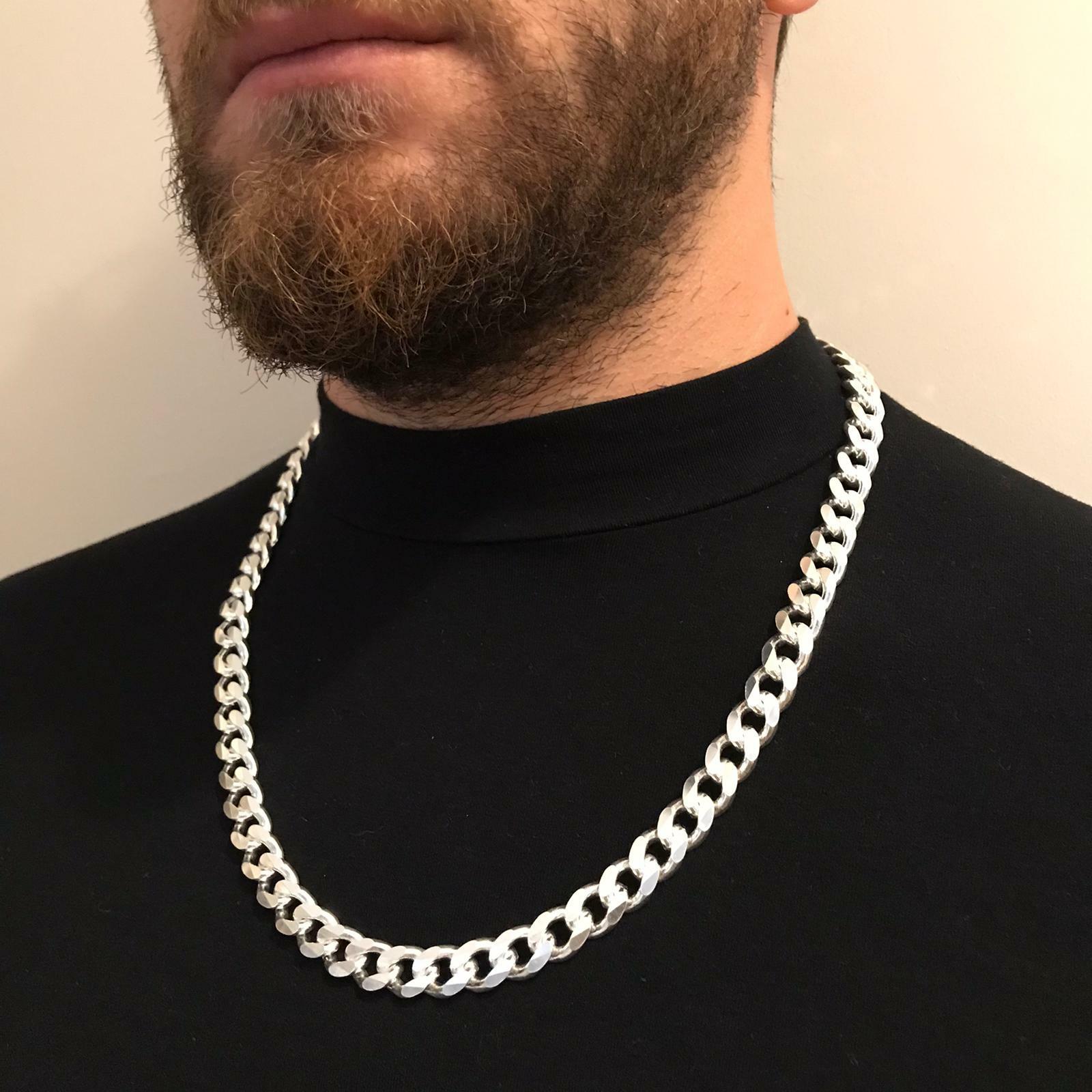 Pre-owned Handmade Mens Tight Curb Cuban Link Chain Necklace 925 Sterling Silver 26 Inch 11mm 142gr