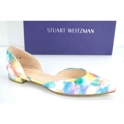 Stuart Weitzman Floral Patent Twodays d'orsay Ballet Flat SZ 7.5 Pointy New $385