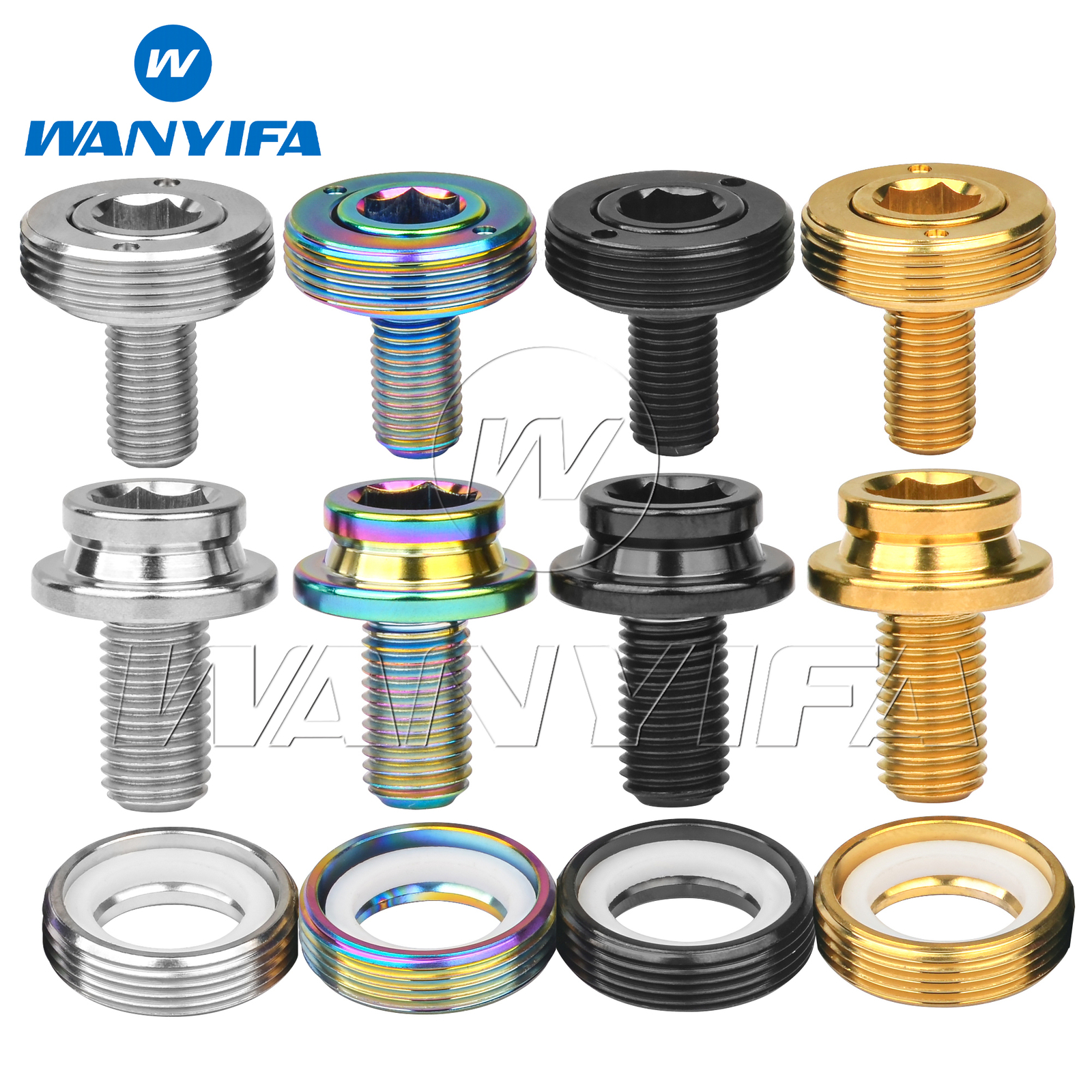 Wanyifa Titanium Bolt M8x15mm Crank Bolt Road Bike With Rubber Ring Waterproof