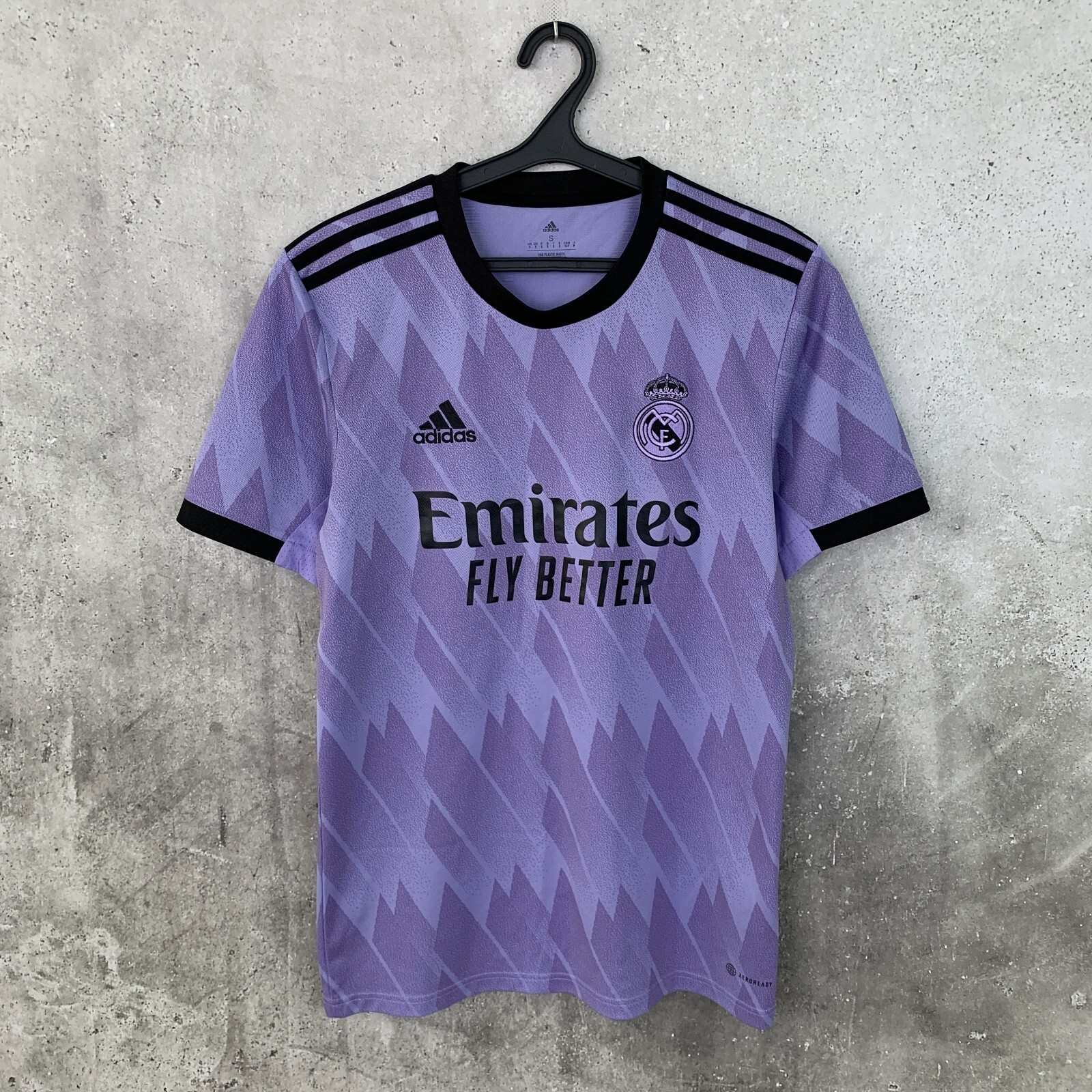 REAL MADRID 2022 2023 AWAY FOOTBALL SHIRT ADIDAS PURPLE