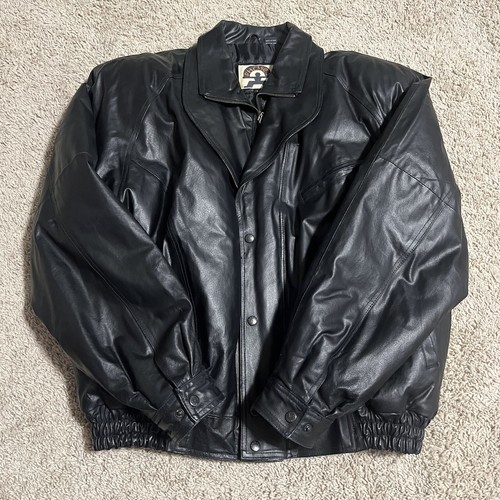 Vintage Phase 2 Leather Jacket Double Collar Black Bomber