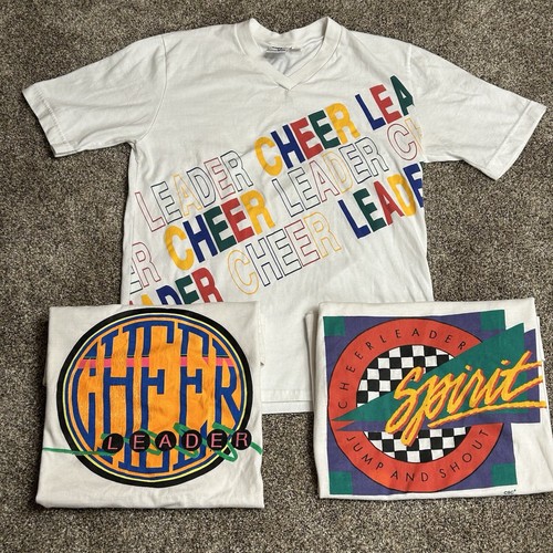 シャツ 90's SPIRIT JERSEY T SHIRT MADE IN USA VTG 90s Lot 3 Cheer Spirit Shirt Adult L/XL White USA Single