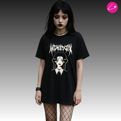 Wednesday Punk Rock Alternative Gothic Grunge Occult Skater Emo T-Shirt