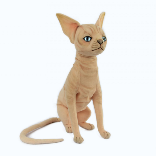 Hansa - Sitting Sphynx Cat - Realistic Animal Stuffed Plush Toy - 33cm