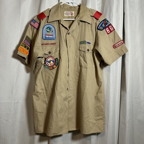 70's BOY SCOUTS OF AMERICA ヴィンテージジャケット VINTAGE Boy Scouts of America Shirt 14 Neck Green 70s Button