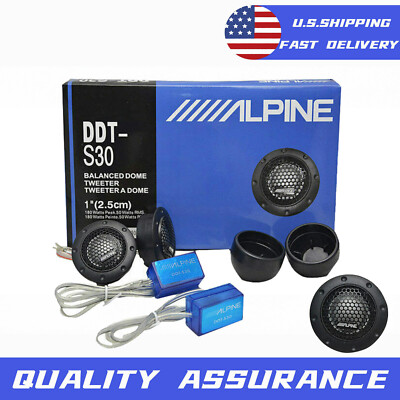 Pair Alpine DDT-S30 360W 2.5CM 1'' Soft Dome Balanced Car Audio Speakers Tweeters