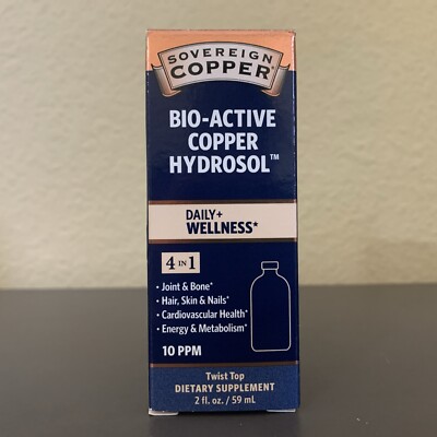 Sovereign Copper - Bio-Active Copper Hydrosol - 10 PPM - Exp. 8/2025 - Dietary