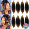 Springy Afro Twist Hair 1B/27/613 Ombre Blonde Marley Twist Braiding Hair 16 Inch Three Tone Twisted UP Spyingy Afro Twist Hair 8 Packs Kinky Twisting Hair for Distressed Locs Crochet Hair…
