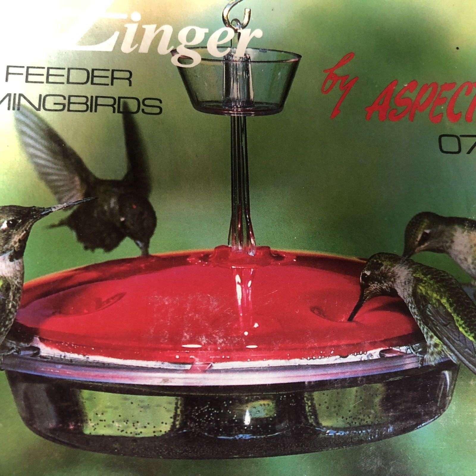 Vtg Aspects Hummzinger 073 Hummingbird Nectar Feeder 12 oz 4 ports Hang Post Box