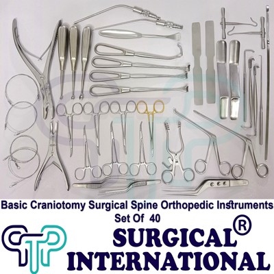 Basic Craniotomy Set of 40 Pcs Surgical Spine Orthopedic Instruments