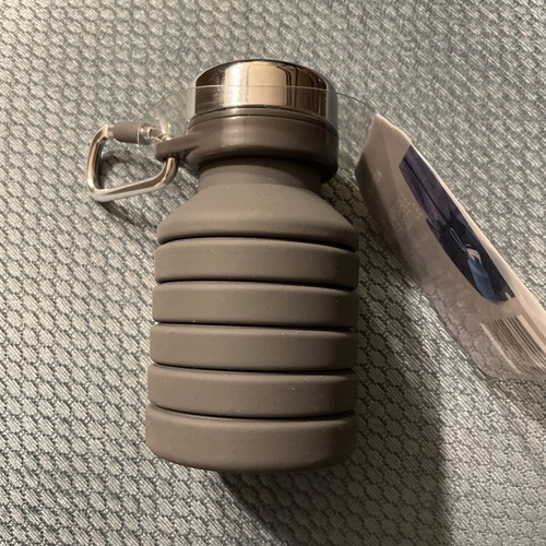 Crofton Collapsible Water Bottle 16 oz Expanded - Water Bottle on the Go! Gray
