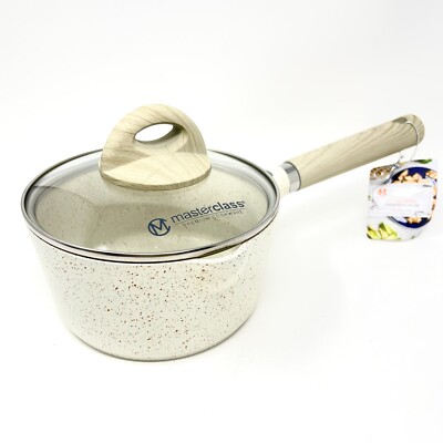 Masterclass Saucepan Casserole 6.5 inch 1.5 QT With Lid Premium Kitchen Cookware