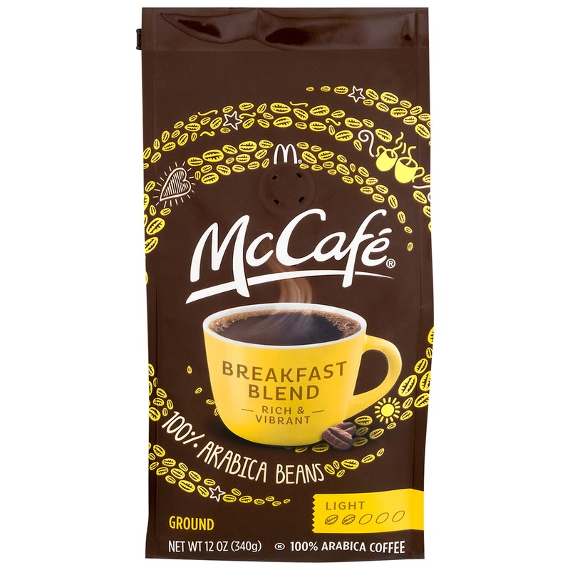 Mccafe Light Roast Breakfast Blend Ground Coffee, Caffeinated, 12 Oz Bag