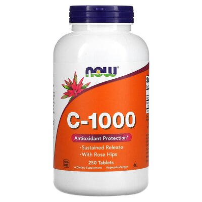 Now Foods C-1000 250 Tablets GMP Quality Assured, Kosher, Vegan, Vegetarian