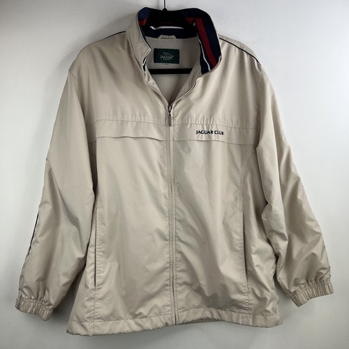 ジャケット・アウター vintage lace hoodie jacket Jaguar Club Vintage Windbreaker Jacket Mens Sz Large Beige