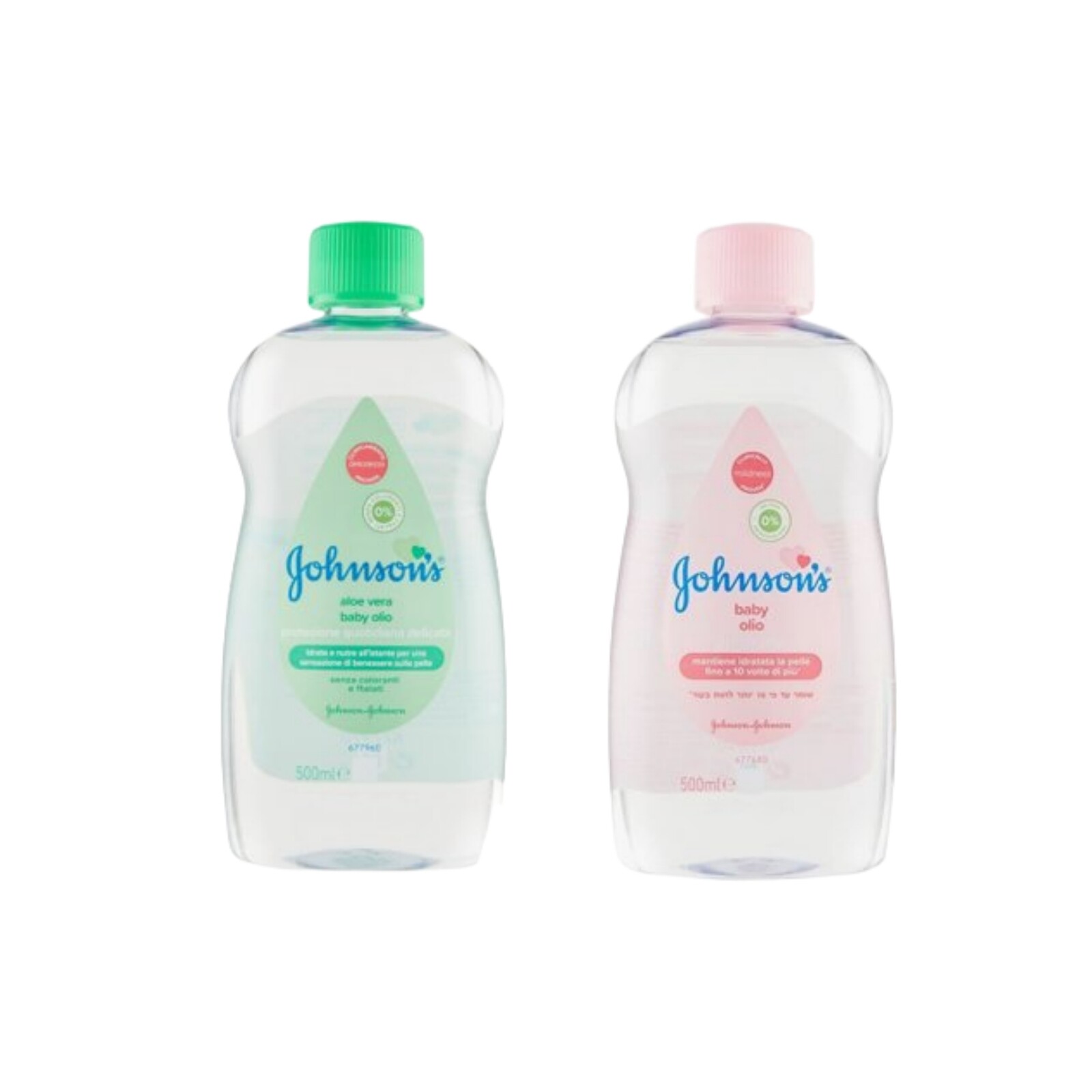 Johnson's Baby Oil 500ml/ 16.9 fl oz Aloe Vera/Regular Baby Oil for Baby Massage