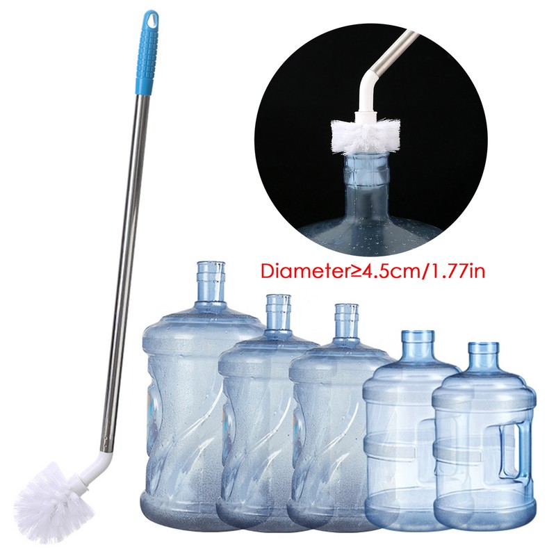 5 Gallon Water Bottle Cleaning Brush Nylon Bristles & Stainless Steel Handle
