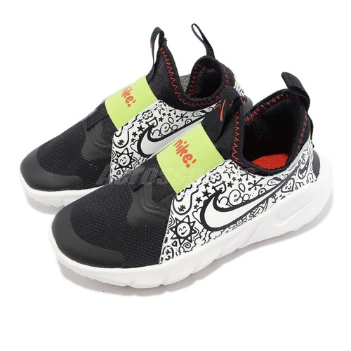 

Nike Flex Runner 2 JP PSV Black White Volt Red Kid Preschool Slip On DV3100-001, Белый, Flex Runner 2 Jp Psv