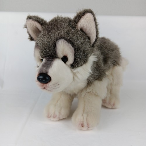 Demdaco Nat and Jules Plush Wolf Small Stuffed Animal Gray W