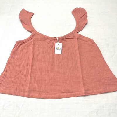 Marine Layer Women's Rosette Jude Flutter Sleeve Tank Size XS NWT