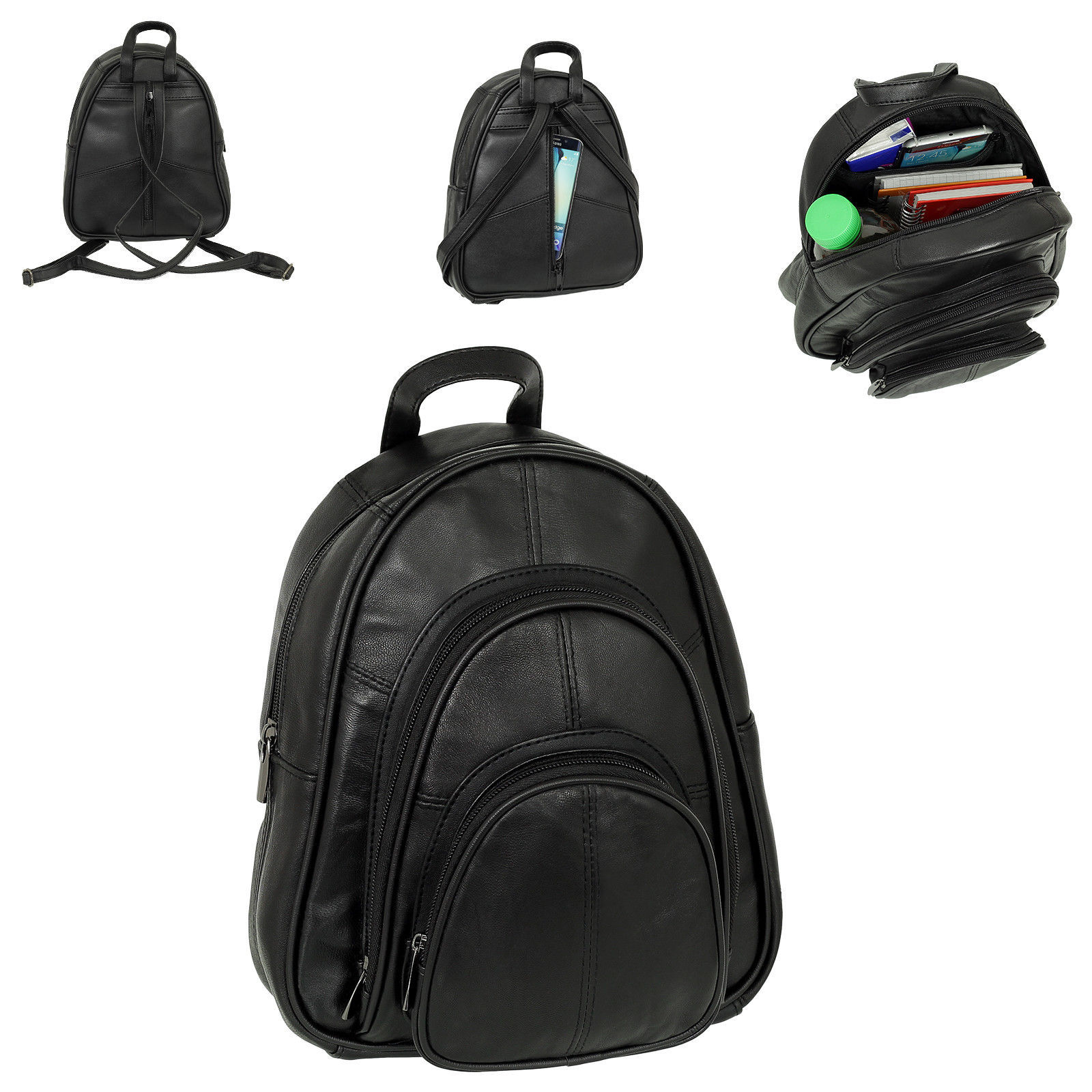 Kleiner Leder Damen Rucksack Cityrucksack Wanderrucksack Freizeitrucksack 6600