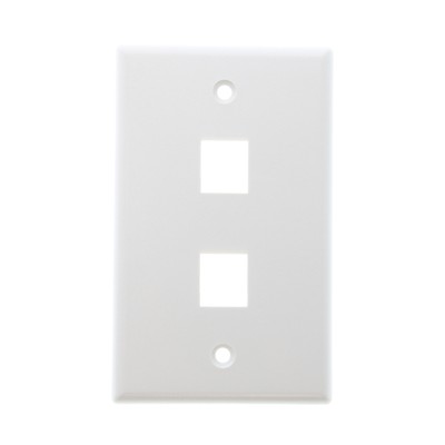 HELLERMAN-TYTON FPDUAL-W SINGLE-GANG 2-PORT FLUSH MOUNT FACE-PLATE, WHITE