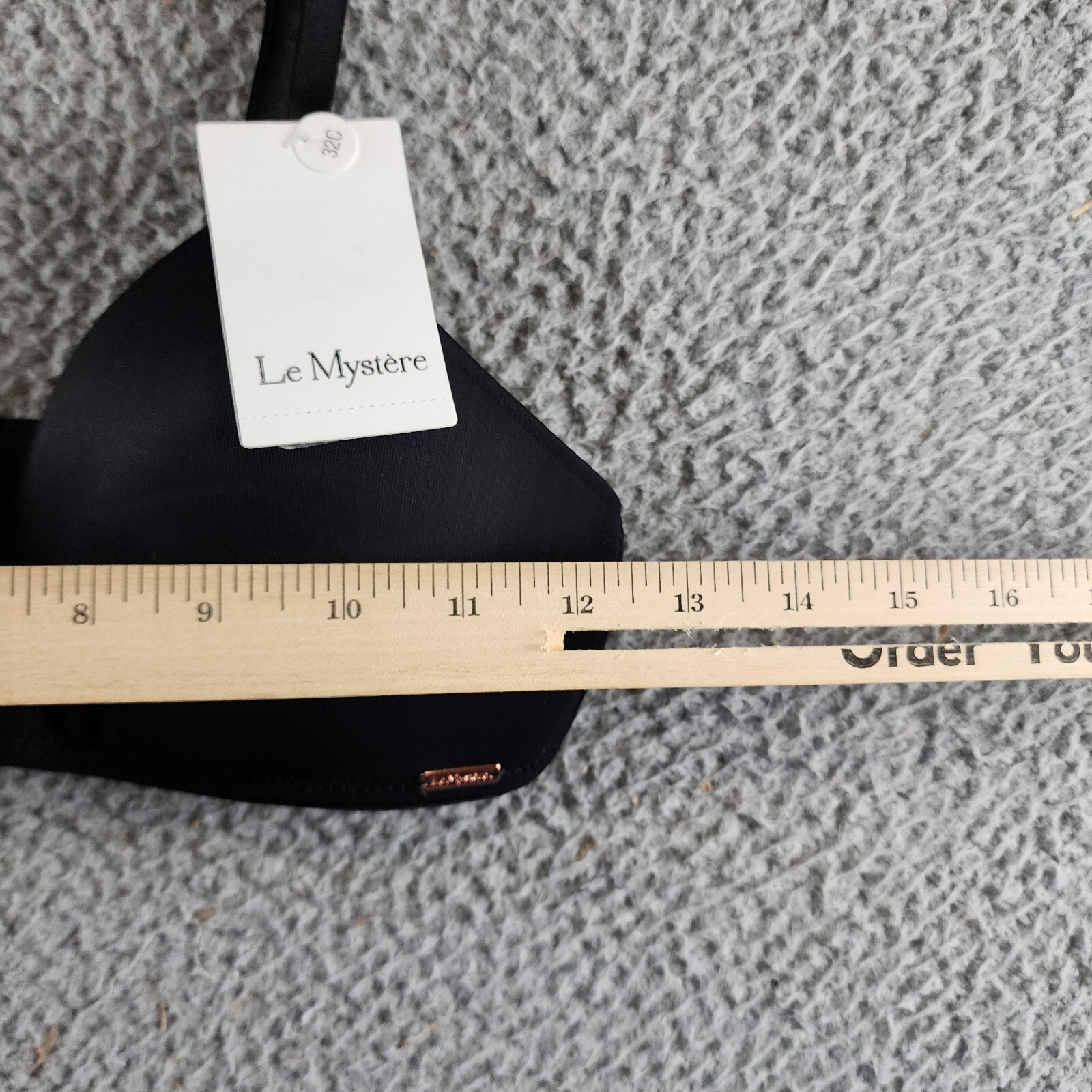 Le Mystère Sheer Seduction Wireless Bra Women's 32C Black Hook & Eye Closure - Picture 7 of 13