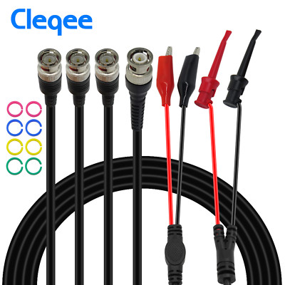 3PCS BNC Test Leads Q9 Male Plug to Dual Alligator Clip Minigrabber Test Clips