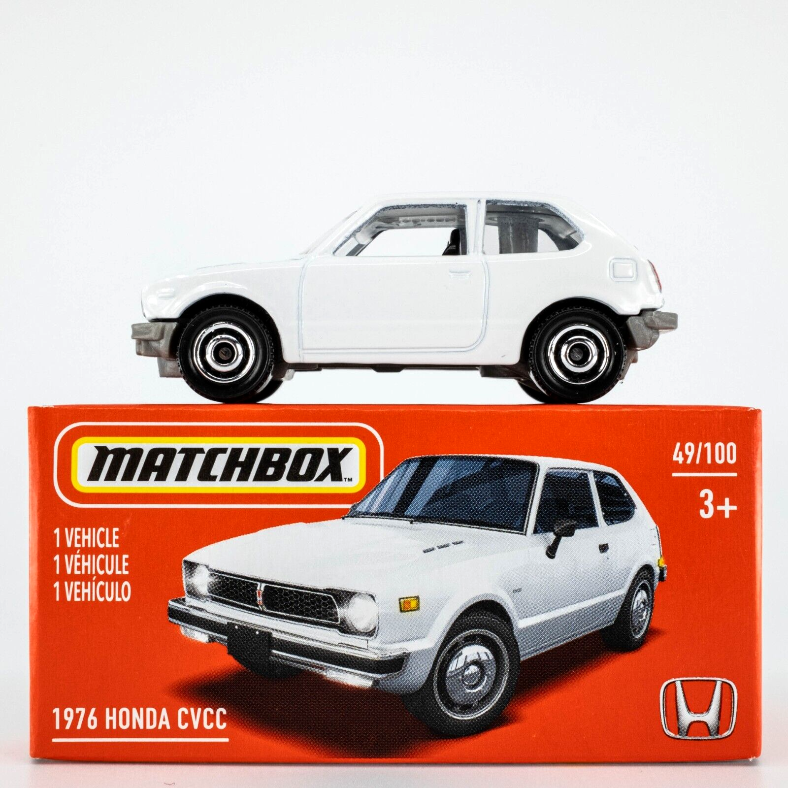 2021 Matchbox Power Grabs #49 1976 Honda Civic CVCC WHITE