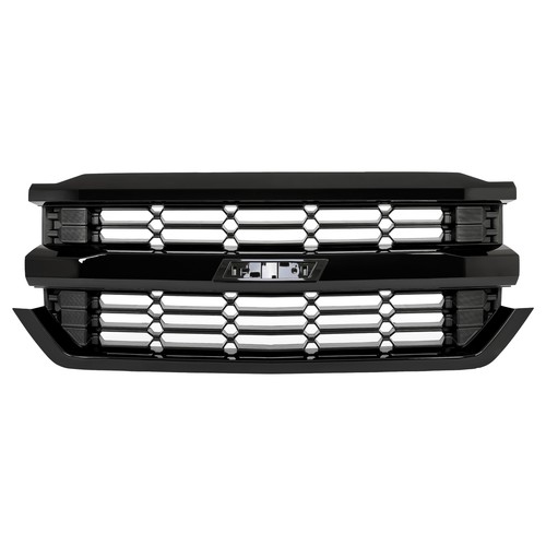 Front Grille Bumper Upper For 2016-2018 Chevrolet Silverado 1500 Black Mesh