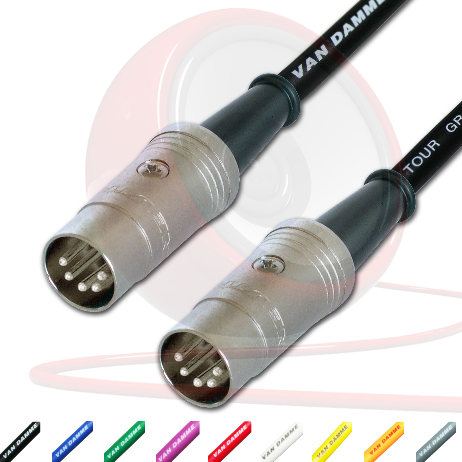 Neutrik Midi Interface Cable. Keyboard, Synth, Cord. 5 Pin Din Lead 1m