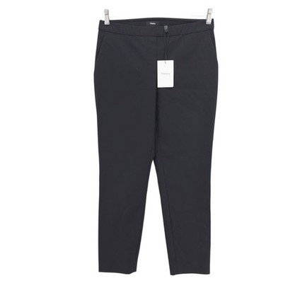 NWT THEORY Black Thaniel Approach Pull On Pants Stretch Cropped Size 6