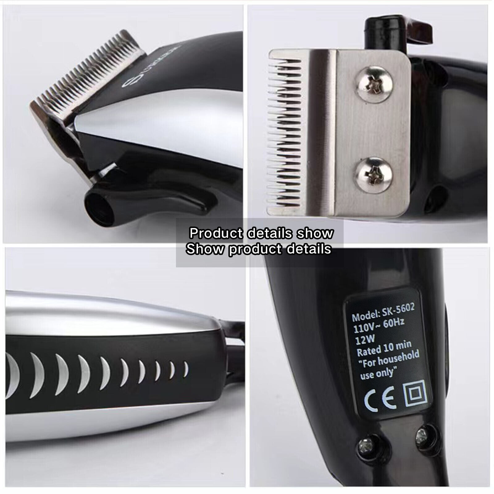 Professional Hair Clippers Kit for Men Electric Hair Trimmer Barber Clippers