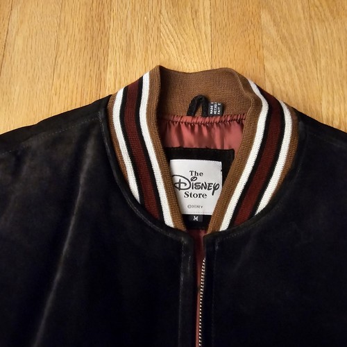 Mickey Mouse Disney Store Embroidered Varsity Letterman/Bomber Jacket Leather M