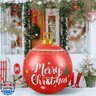 23.6 Inch Giant Inflatable Christmas Ball Christmas Letter Snowflake Inflatable Decorations PVC Inflatable Ornaments for Christmas Tree Yard Lawn Porch Winter Holiday Merry Christmas Outdoor Decor