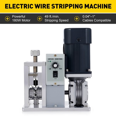 CREWORKS Speed Adjustable Wire Stripper Machine for 0.04''-1'' Copper Wires