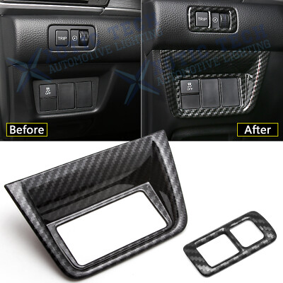 2x Carbon Fiber Look Car Console Function Button Trim For Honda Accord 2018-2022